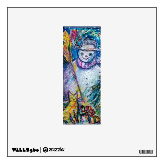 CHRISTMAS I LETTER / SNOWMAN WITH TOYS WALL STICKER (Front)