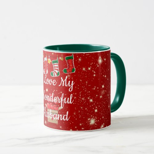 Christmas I Love My Wonderful Husband Mug
