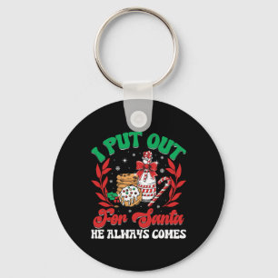 Christmas I Put Out For Santa Funny Xmas Women Men Keychain