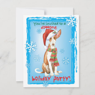 Christmas Ibizan Hound Invitation