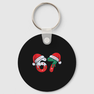 Christmas Ice Cream Drip Meme Slang Square Root 44 Keychain
