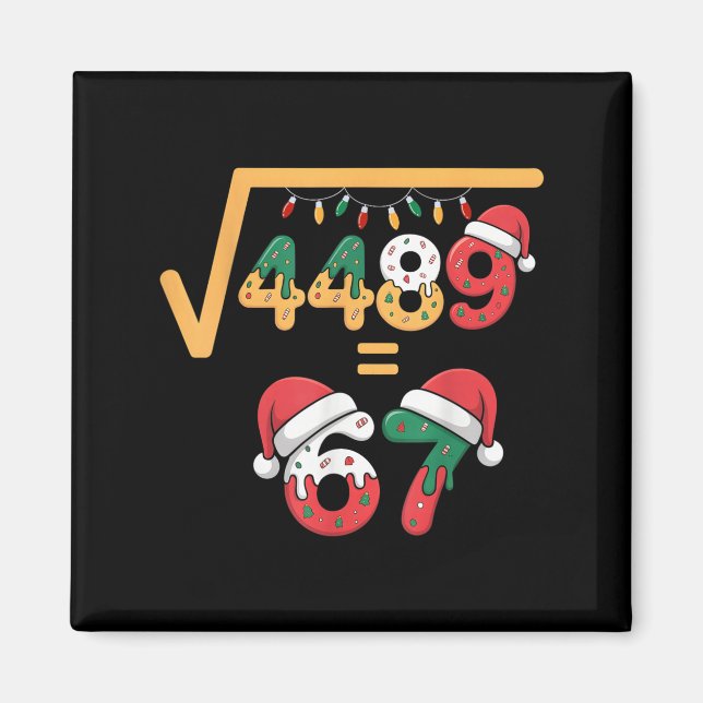 Christmas Ice Cream Drip Meme Slang Square Root 44 Magnet (Front)