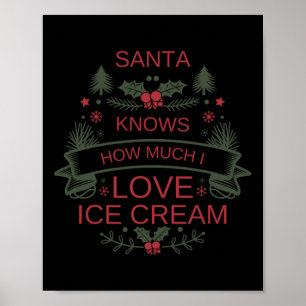 Christmas Ice Cream Lovers Shirt For Comfort Foodi Poster