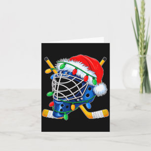 Christmas Ice Hockey Helmet Santa Xmas Men Boys Ki Card