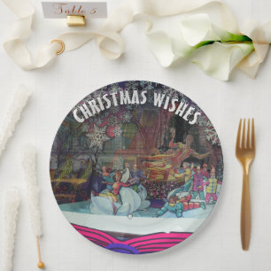 Christmas Ice Skaters Winter Theme Paper Plates