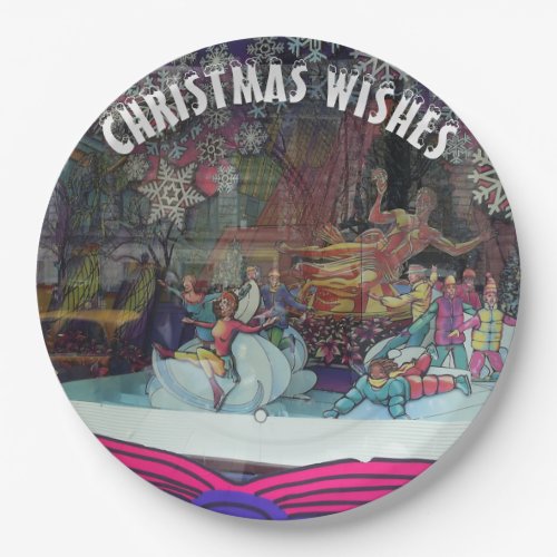Christmas Ice Skaters Winter Theme Paper Plates