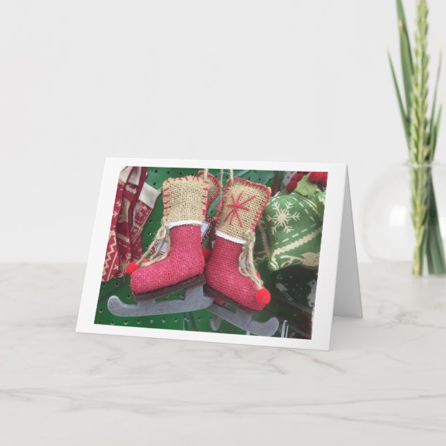 CHRISTMAS "ICE SKATES" AND HAPPY HOLIDAY-ENJOY HOLIDAY CARD (Front)