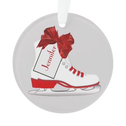 Christmas Ice Skates Round Acrylic Ornament