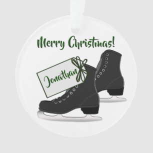 Christmas Ice Skates Round Acrylic Ornament
