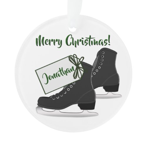 Christmas Ice Skates Round Acrylic Ornament
