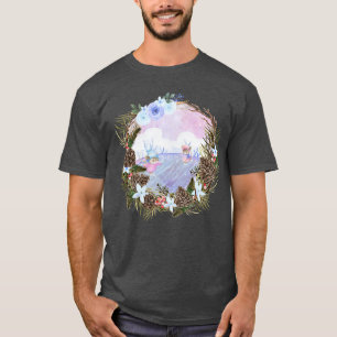 Christmas Ice skating mice beautiful nature design T-Shirt