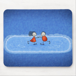 Christmas Ice Skating Mouse Pad