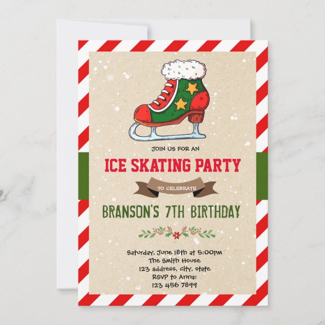 Christmas ice skating party Invitation (Front)
