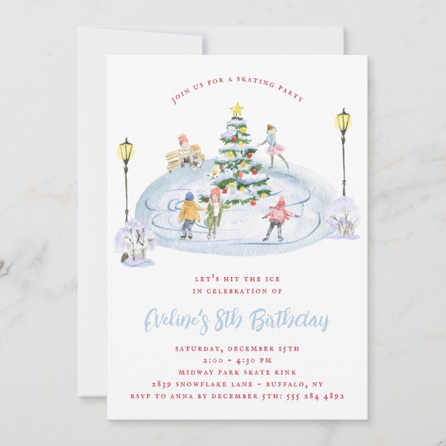 Christmas Ice Skating Party Invitation (Front)