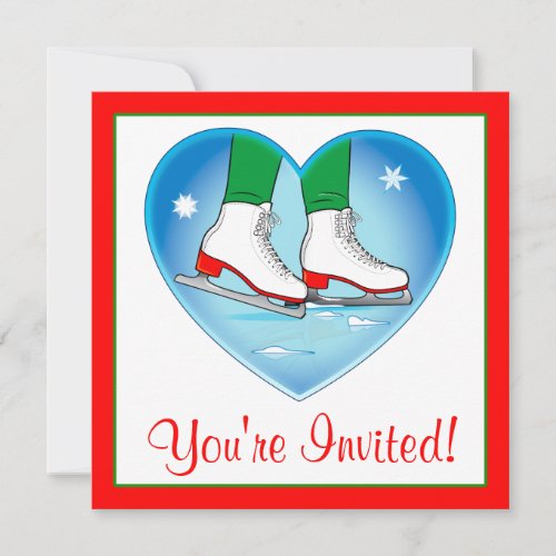 Christmas Ice Skating Party Invitation