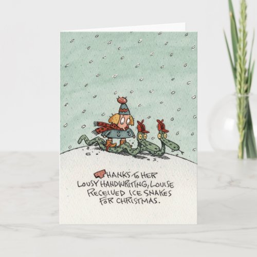 Christmas Ice Snakes Holiday Card