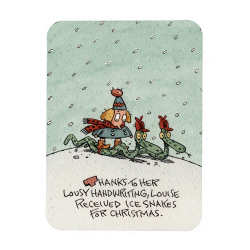 Christmas Ice Snakes Holiday Card Magnet