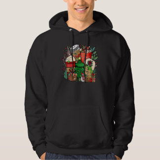 Christmas Iced Coffee Hot Cocoa Coffee Caffeinate Hoodie