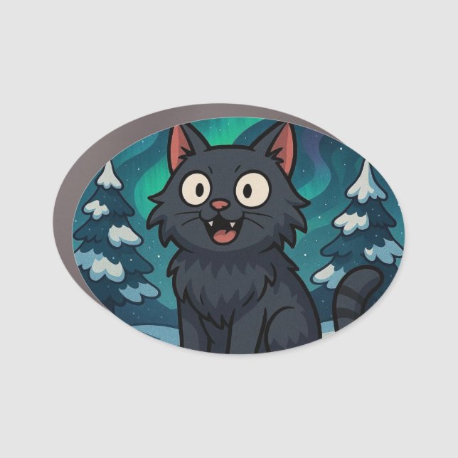 Christmas Icelandic Yule Cat  Car Magnet (Front)