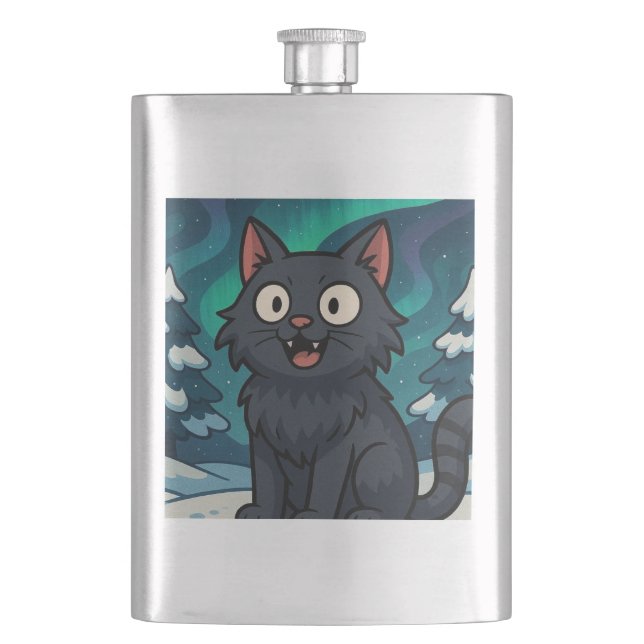 Christmas Icelandic Yule Cat  Flask (Front)