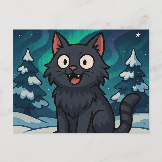 Christmas Icelandic Yule Cat  Holiday Postcard (Front)