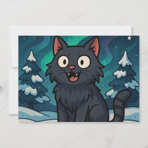 Christmas Icelandic Yule Cat  Thank You Card