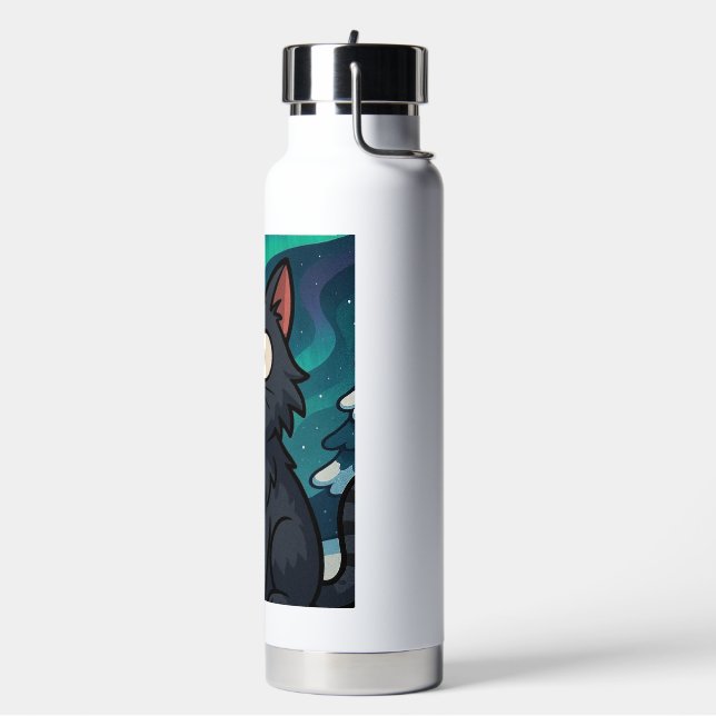 Christmas Icelandic Yule Cat  Water Bottle (Left)