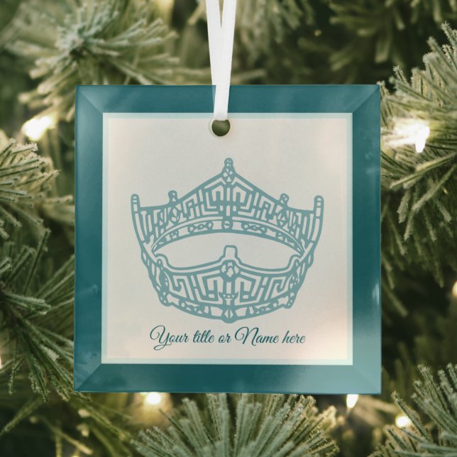 Christmas Iconic American Pageant Crown  Glass Ornament (Insitu)