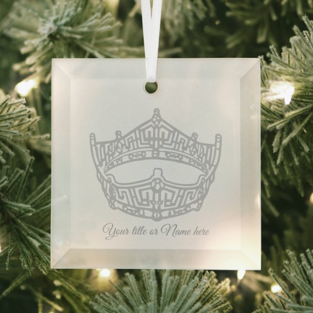 Christmas Iconic American Pageant Crown Glass Ornament (Insitu)