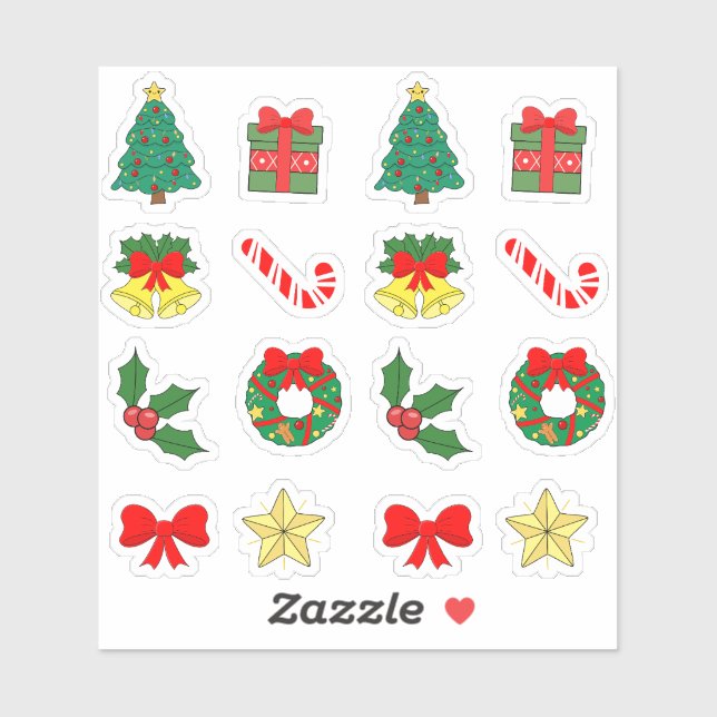 Christmas Icons Holiday Decoration X-mas Mini Bujo Sticker (Sheet)
