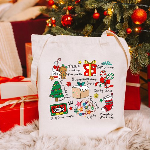 Christmas Icons Holiday Season Festive Cute Tote Bag