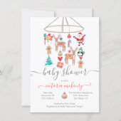 Christmas Icons Mobile Baby Shower Invitation (Front)