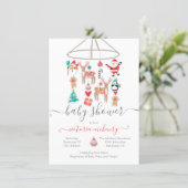 Christmas Icons Mobile Baby Shower Invitation (Standing Front)