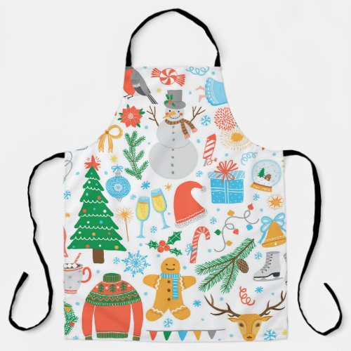 Christmas Icons New Year Vintage Apron