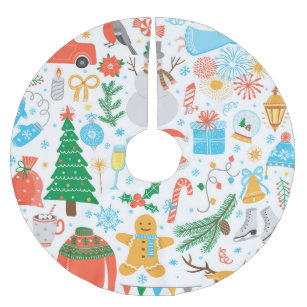 Christmas Icons: New Year Vintage Brushed Polyester Tree Skirt