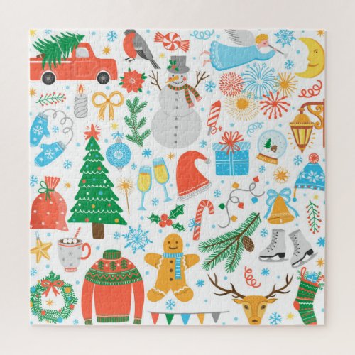 Christmas Icons New Year Vintage Jigsaw Puzzle