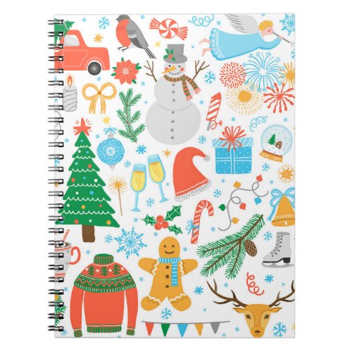 Christmas Icons New Year Vintage Notebook