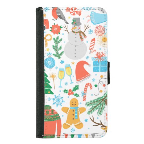 Christmas Icons New Year Vintage Samsung Galaxy S5 Wallet Case