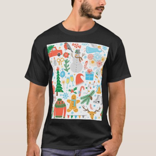 Christmas Icons New Year Vintage T_Shirt