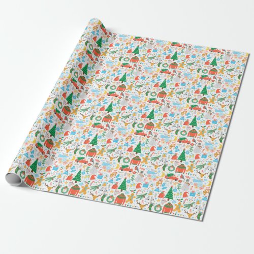 Christmas Icons New Year Vintage Wrapping Paper