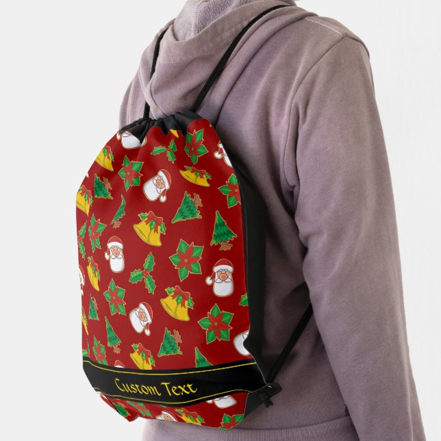 Christmas Icons Pattern Drawstring Bag (Insitu)