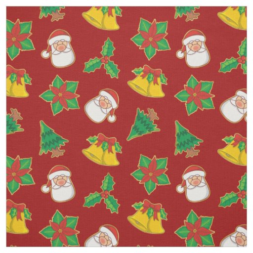 Christmas Icons Pattern Fabric