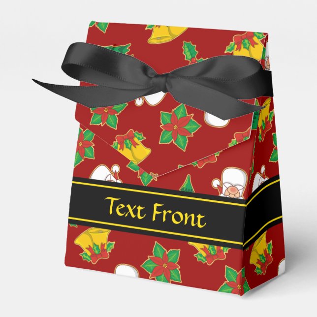 Christmas Icons Pattern Favor Boxes (Front Side)
