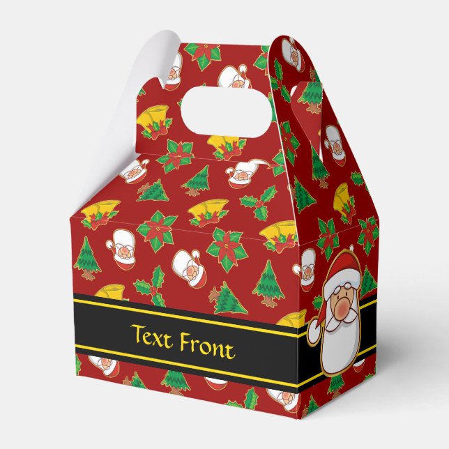 Christmas Icons Pattern Favor Boxes (Front Side)