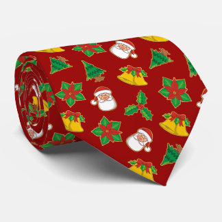 Christmas Icons Pattern Neck Tie