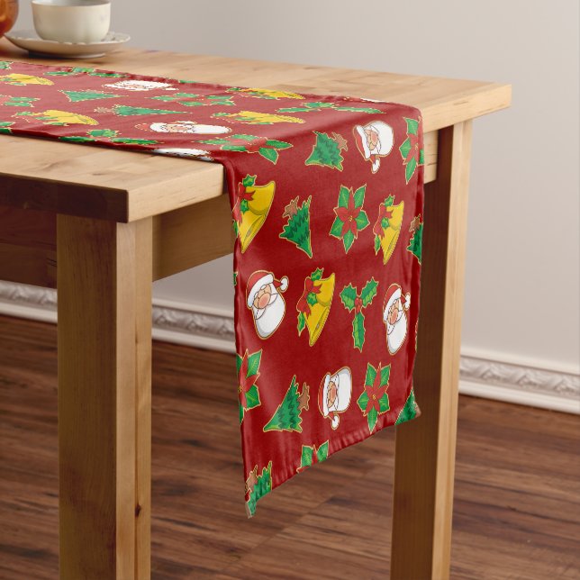 Christmas Icons Pattern Short Table Runner (In Situ)