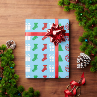 Christmas Icons (Tri-Color) Wrapping Paper