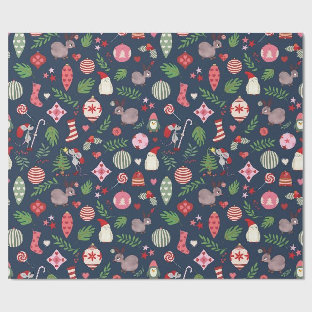 Christmas Icons Wrapping Paper  (Flat)