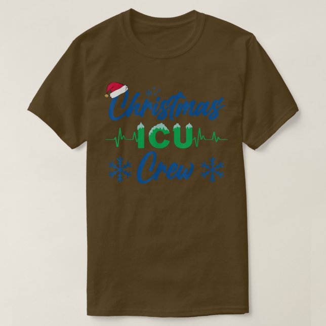 Christmas ICU Crew, Present, Candy, Nurse, Medical T-Shirt (Design Front)