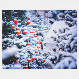 Christmas Idyll customizable Fleece Blanket